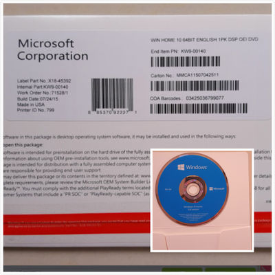 Origineel Microsoft Windows 10 het Pro van de Stickersysterm win10 van Softwarecoa Huis COA
