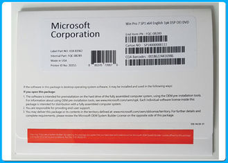 Microsoft Windows 7 Professionele Pro het Hologramdvd COA Vergunning met 64 bits van SP1